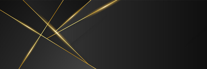 Black and gold abstract banner background