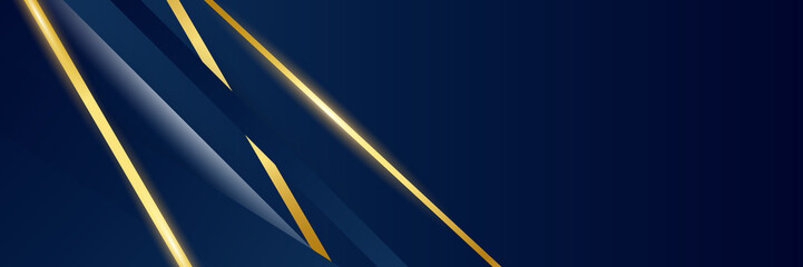 Blue and gold abstract banner background