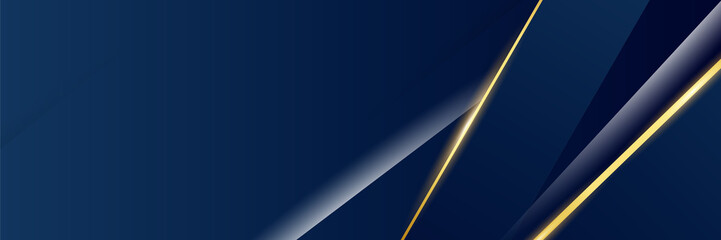 Blue and gold abstract banner background