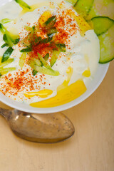 Arab middle east goat yogurt and cucumber salad