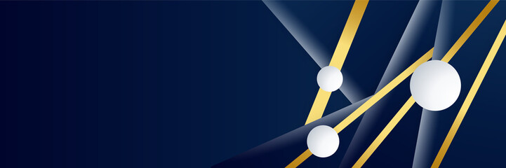 Blue and gold abstract banner background