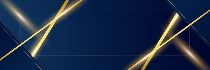 Blue and gold abstract banner background