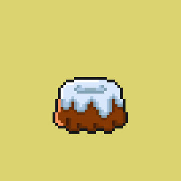 Bundt Cake In Pixel Art Style