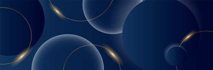 Blue and gold abstract banner background