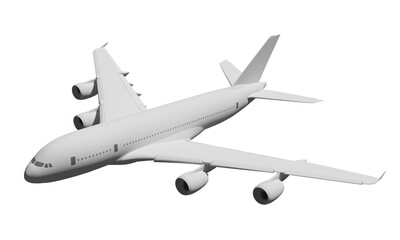 Airplane isolated on white background , 3D rendering