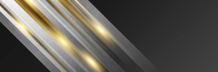 Obraz premium Black and gold abstract banner background