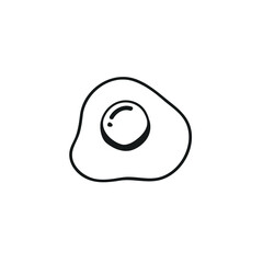 Omelette egg bulls eye icon, black line icon vector isolated on white background