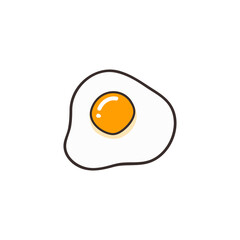 Omelette egg bulls eye icon, filled line icon vector isolated on white background