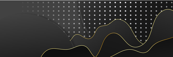 Black and gold abstract banner background