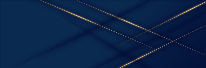 Blue and gold abstract banner background