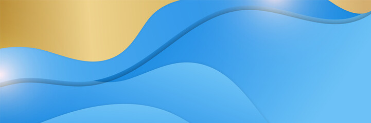 Light blue and gold banner background