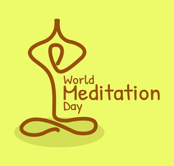 Meditation Vector Design. Illustration World Meditation Health Day.  Banner, Poster World Meditation Day Awareness Campaign Template.
