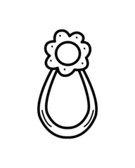 Baby rattle cartoon doodle style. Vector illustration of a newborn toy.
