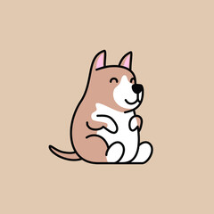 Illustration of a cute cartoon dog