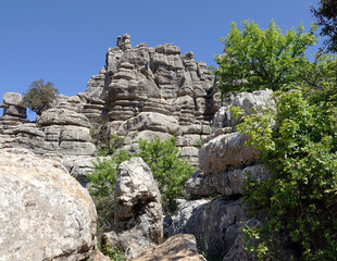 Fototapeta na wymiar Spain. The mountain landscape El Torcal National Park