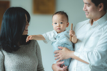 father day concept, happy and smiling child or daughter person having fun and love with family parent together at home, fatherhood concept by dad with childhood activity lifestyle