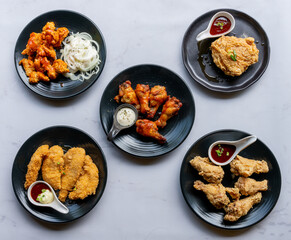 Fried Chicken and French Fries Mixed Selections