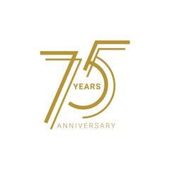 75 Year Anniversary Logo, Color, Vector Template Design element for birthday, invitation, wedding, jubilee and greeting card illustration.