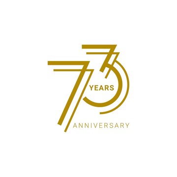 73 Year Anniversary Logo, Vector Template Design element for birthday, invitation, wedding, jubilee and greeting card illustration.