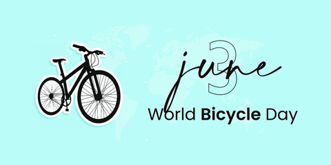 Fototapeta na wymiar World Bicycle Day Concept with bicycle.