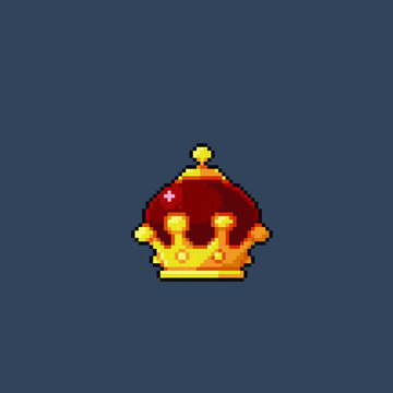 luxury crown in pixel art style