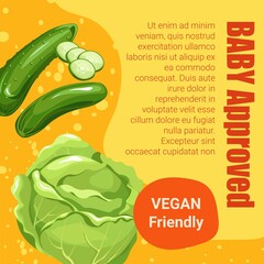 Vegan friendly meal and dieting children banner