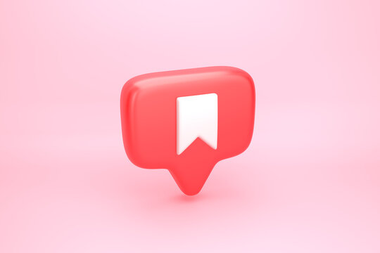 Bookmark symbol on social media notification icon © faraktinov