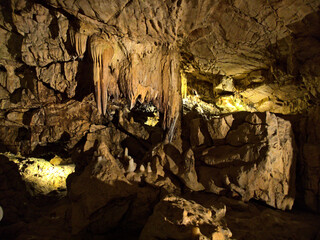 Vallorbe, Switzerland - May 2022 : Visit the beautiful caves of Vallorbe in Switzerland