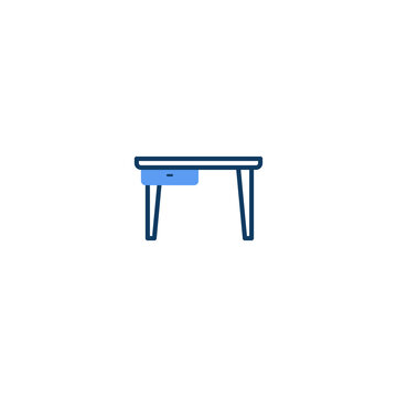 Desk Table Furniture line icon. linear style sign for mobile concept and web design. Desk Table Furniture outline vector icon. Symbol, logo illustration. Vector graphic