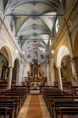 Fototapeta na wymiar interior of the Church Chiesa Parrocchiale di Sant'Abbondio in Collina d'Oro in Ticino