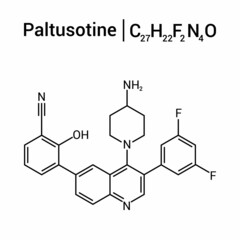 chemical structure of Paltusotine (C27H22F2N4O)