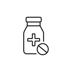 pill bottle vector icon. simple style medical and pharmaceutical design element eps 10