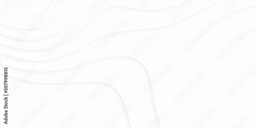 Poster vector abstract white paper cut banner. geometric layered curve line white vector background, modern