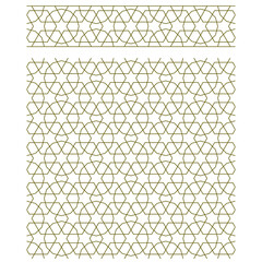 Ribbon and Pattern. Seamless arabic geometric ornament in brown color.