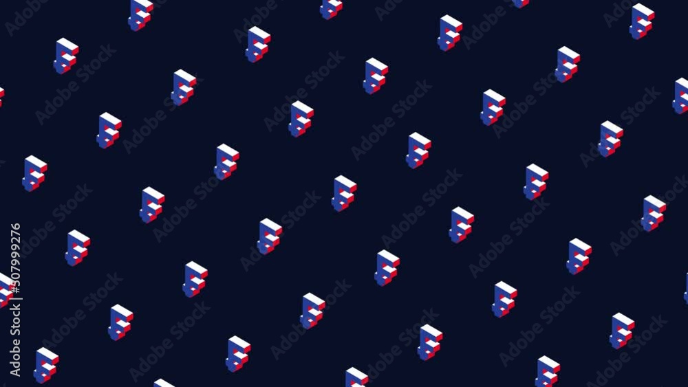 Aufkleber animated pattern with isometric symbols of swiss currency franc. simple seamless loop modern motion 