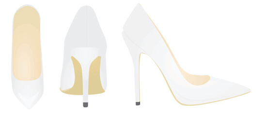 White elegant shoe. vector illustration