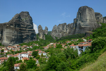 View at the town of Kastraki at Meteore in Greece