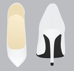 White elegant shoe. vector illustration