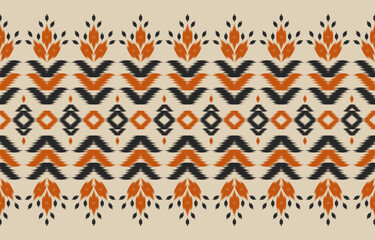 Carpet tribal pattern art. Ikat ethnic seamless pattern. American and Mexican style. for background, wallpaper, illustration, fabric, clothing, carpet, textile, batik, embroidery.