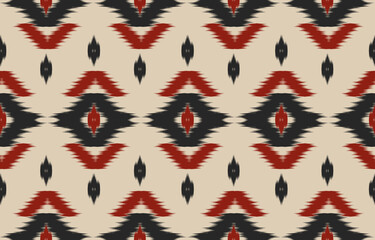 Ethnic tribal pattern art. Ikat ethnic seamless pattern. American and Mexican style. for background, wallpaper, illustration, fabric, clothing, carpet, textile, batik, embroidery.