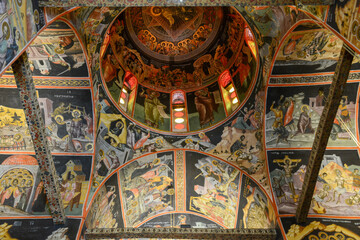Fototapeta na wymiar Paintings of the church in Varlaam monastery at Meteore, Greece