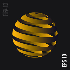 3d vector global sphere, round illustration