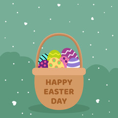 Flat happy easter day background