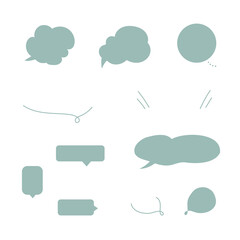 吹き出しセット手描き風