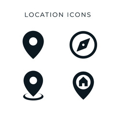 Variety address icon set.