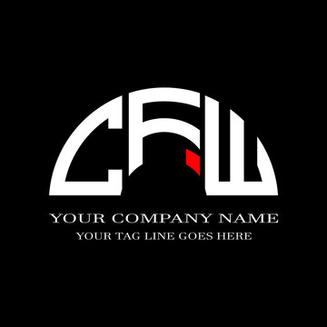 CFW letter logo creative design with vector graphic