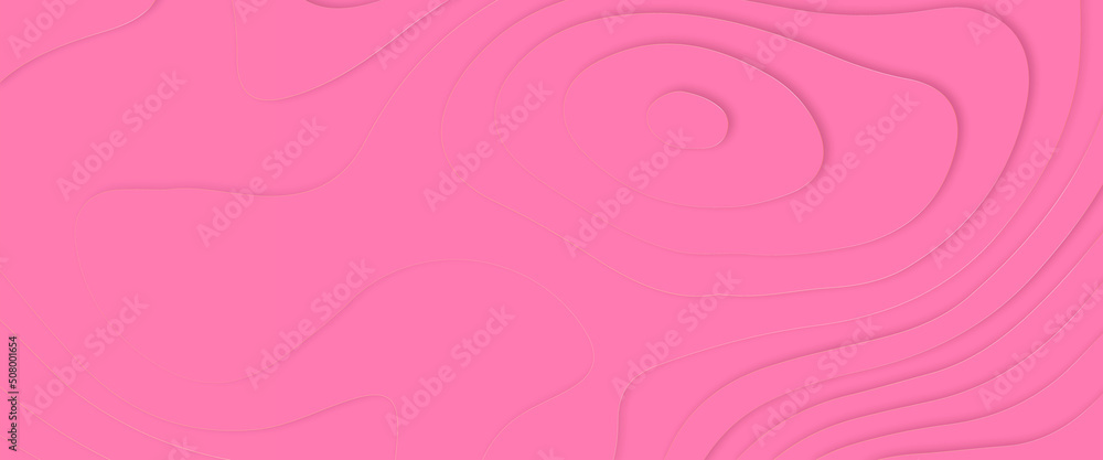 Poster luxury pink abstract papercut background with 3d geometry circles. papercut abstract background with