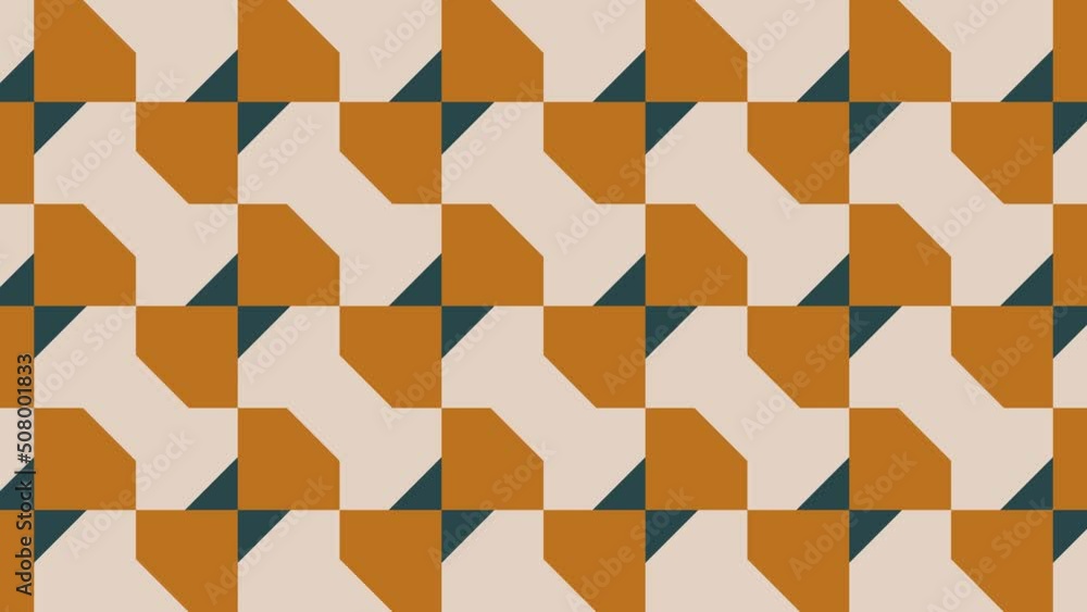 Poster modern seamless loop animated pattern with multicolor geometric shapes. trendy motion graphic backgr