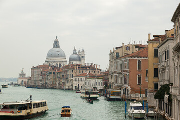 Basilica de Santa Maria della Salud from Grand Canal, Venice. Italy. 
