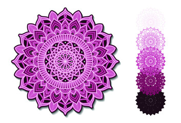 Ornamental Mandala EPS Multilayer Cut File, Five layers. Multilayer elements for paper cutting or machine cutting. 
Thirty cm.